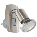 Produktbild: EGLO Steckdosenspot Mini 1-flammig Nickel matt/Chrom GU10 mit Schalter