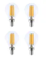 Produktbild: Provance 4 x LED Glühlampe Glühbirne Kugel Filament E14 3W 3 Watt 330 Lumen 2700 Kelvin
