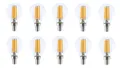 Produktbild: 10 x LED Glühlampe Glühbirne Kugel Filament E14 3W 3 Watt 330 Lumen 2700 Kelvin