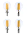 Produktbild: 4 x LED Glühlampe Glühbirne Kugel Filament E14 3W 3 Watt 330 Lumen 2700 Kelvin