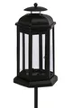 Produktbild: Grablaterne mit Stab wetterfest aus Eisen/Glas 46 x 13.8 x 12 cm schwarz, Dehner