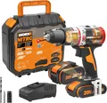 Produktbild: WORX NITRO 18V (20V MAX) Akku-Schlagbohrer WX354.1 + 2x Akku & Ladegerät, Koffer