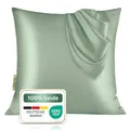 Produktbild: bene-sleep® Premium Seidenkissenbezug – 100 % Maulbeerseide 22 Momme | Verstärkte Nähte | Oeko-TEX Zertifiziert* | Anti-Frizz & Faltenreduzierung | hypoallergen & hautfreundlich (Grün, 40x40 cm)