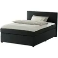 Produktbild: Boxspringbett mit Matratze und Topper  H3 Duke , schwarz , Maße (cm): B: 147 H: 104
