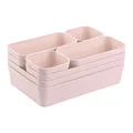 Produktbild: Gariella 1x Schubladen-Organizer Set Aufbewahrungs-Box Einteiler Trenn-System verstellbar Utensilien Stauraum Wohn-Badezimmer Kunststoff rosa