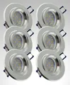 Produktbild: TRANGO LED Einbauleuchte, 6er Set 6737R-06MO *REAL ALU* LED Deckenstrahler inkl. 6x 5 Watt Ultra Flach LED Modul, 3000K warmweiß leuchtend aus gedrehtem Aluminium, Einbauspot, Deckenleuchte, Einbaustrahler