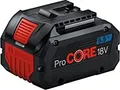 Produktbild: Bosch Professional Akku ProCORE18V 5.5Ah 1600A02149 | 18V Lithium-Ionen Ersatzakku | Hochleistungsakku | Schwarz/Rot