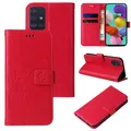 Produktbild: Handy Tasche für Samsung Galaxy A51 Handyhülle Blumen Buch Klapp Cover Case Rot