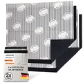 Produktbild: FilterBase® Aktivkohlefilter Dunstabzugshaube | 2er Pack | Fettfilter Flach + Kohlefilter für Dunstabzug Filter Abzugshaube | Aktivkohle Filtermatte zuschneidbar 57x47 cm