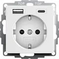 Produktbild: GIRA SCHUKO-Steckdose 245927 | USB Typ A+C | 2-fach Ladefunktion | Unterputz | Safety Plus | 16A 230V | reinweiß matt