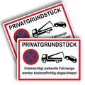 Produktbild: 2 Stück XXL Privatgrundstück Schild unberechtigte parkende Fahrzeuge werden k...