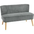 Produktbild: HOMCOM Sofa 2 Sitzer Modern Couch für Wohnzimmer 117 x 56 x 77 cm Grau