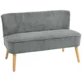 Produktbild: HOMCOM Sofa 2 Sitzer Couch, Kleine Loveseat mit Cord-Optik Modern Polstersofa für Wohnzimmer, Schlafzimmer, kleinen Raum, Grau 117 x 56,5 x 77 cm