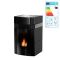 Produktbild: Woody Wassergeführter Pelletofen 24 kW Keramik Schwarz Pellet Kaminofen Heizung