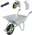 Produktbild: Schubkarre 100 Liter 250 kg Vollgummirad auf Stahlfelge Stahlwanne Schutzbügel Verstärkung