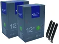 Produktbild: 2x Schwalbe Fahrradschlauch 12 Zoll (47/62-203) AV gebogen + 3x Reifenheber