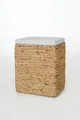Produktbild: VIVANNO Hocker Sitzhocker mit Kissen Stauraum PALU Wasserhyazinthe 55 cm Natur