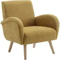 Produktbild: Wahson Office Chairs - Relaxsessel Für Wohnzimmer Aus Holz Mit Holzbeine Armlehnen Gelb Wahson