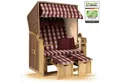 Produktbild: Strandkorb Hanse Strandkorb Strandkorb 2-Sitzer Ostsee Volllieger Beige Rot, BxTxH: 120x80x160 cm, Ostsee Volllieger, Ostsee 2-Sitzer Modell 2025, Stabiles Wacholder mit handgefertigtem Polyrattangeflecht