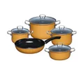 Produktbild: Riess Kochtopf NOUVELLE Emaille Kochgeschirr-Set 5-tlg Gelb