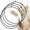 Produktbild: Bada Bing 4er Set Dekoring zum Hinhängen in schwarz - Metallring Ø ca. 33 cm ca. 5 mm dick - Vielseitige Dekoration für Trockenblumen - Ring zum DIY Basteln für Ostern Frühling