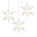 Produktbild: Ideen mit Herz LED-Stern | 3 Stück in Weiß | batteriebetrieben | Ø10cm | Timer-Funktion | Kabellänge: 1,5m | mit 16 Strahlen & 1 LED-Licht in Warmweiß | Deko zu Weihnachten