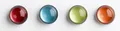 Produktbild: Zeller Magnete Ø 2,5 x 1,5 je 1x rot, orange, grün, blau 50036