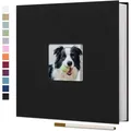 Produktbild: Fotoalbum 1 Stück 40 Seiten Selbstklebend 28x27cm schwarz Leinen Hochzeit Geb...