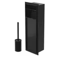 Produktbild: LuxeBath Toilettenpapierhalter Unterputz-Schrankmodul Edelstahl für Klobürstengarnitur befliesbar, Schwarz 60x20x14cm Badezimmerschrank mit Toilettenbürste WC Wandnische