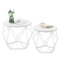 Produktbild: VASAGLE Couchtisch rund, 2er Set, Wohnzimmertisch, Beistelltisch, modern, abnehmbare Tischplatte, für Wohnzimmer, schneeweiß-wolkenweiß LET040W46