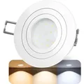Produktbild: RF-2 LED Einbaustrahler Ultra flach 30mm rund weiß & schwenkbar mit 4W LED Modul drei einstellbaren Lichtfarben 3CCT - Weiß