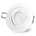 Produktbild: LED Einbauspot RF-2 flach weiß schwenkbar LED Birne 5W warmweiß Einbaustrahler