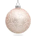 Produktbild: SIKORA Highlights 4er Set ausgefallene Christbaumkugeln aus Glas Rosa besondere Weihnachtskugel Christbaumschmuck, Farbe | Modell:Modell Florenz rosa, Höhe in cm:8 cm