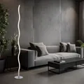Produktbild: Stehlampe Stehleuchte Wohnzimmerlampe silber LED Wellen Designlampe H 120 cm