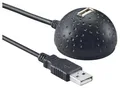 Produktbild: goobay 68913 Verlängerungskabel USB 2.0 Hi-Speed mit Halterung, Schwarz, 1,5 m Länge