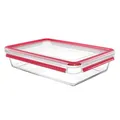 Produktbild: EMSA Frischhaltedose Clip&Close Glas rechteckig 3l, rot/klar