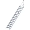 Produktbild: Alu-Treppe 45 Grad 14 Stufen B 800 mm lichte Höhe 2910 mm Ausladung 3179 mm,