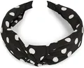 Produktbild: styleBREAKER Damen Haarreif mit Punkte Muster und Knoten im Retro Style, Rockabilly, Vintage Look, Haarband, Headband 04026015, Farbe:Schwarz-Weiß