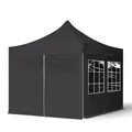Produktbild: TOOLPORT 3x3m Stahl Faltpavillon, inkl. 4 Seitenteile, schwarz - (581830)