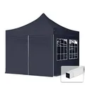 Produktbild: TOOLPORT 3x3m Pavillon Faltpavillon Klappzelt inkl. 4 Seitenteile Stahl Faltzelt Garten Partyzelt schwarz