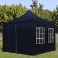 Produktbild: Faltzelt Faltpavillon 3x3 m Pavillon 4 Fenster Zelt Partyzeltschwarz