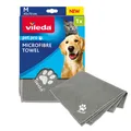 Produktbild: Vileda Haustiere Handtuch, Mikrofaser, Größe M, Pet Pro, 45x70 cm, Grau