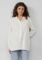 Produktbild: QS Langarmbluse Bluse Hemdbluse aus Musselin im Oversize-Schnitt