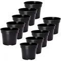 Produktbild: Garronda Blumentopf Kunststoff Pflanztopf rund Kräutertopf Anzuchttöpfe Blumentopf Schwarz für Innen und Aussen 13cm GD-0025 (10 Stück Schwarz, ⌀ 13