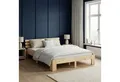 Produktbild: Homestyle4u Massivholzbett 90x200 120x200 140x200 160x200 180x200 Doppelbett Kopfteil Lattenrost (Set, mit Lattenrost, Braun), 180x200, modern, stabil