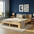 Produktbild: Doppelbett 180x200 Massiv Holz Lattenrost Bett Bettgestell Futonbett Homestyle4u