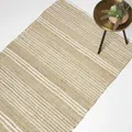 Produktbild: Homescapes Arlyn Jute-Teppich beige-weiß gestreift 90x150 cm, Flachgewebe-Teppich Jute & Baumwolle mit Streifen-Muster