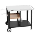 Produktbild: Royal Gourmet Grilltisch mit 85x50 cm Edelstahlplatte 3-Etage Grillwagen für Tischgrill und Pizzaöfen, Rollwagen mit Griffen, Müllbeutelhalter & Aufbewahrungsregalen, Einfaches Reinigen & Bewegbar