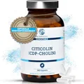 Produktbild: QIDOSHA® CDP Cholin (Citicolin) Kapseln, 180 Kapseln im Apothekerglas, volle 250mg Citicolin/CDP Cholin je Kapsel, vegan, laborgeprueft, deutsche Fertigung, Citicoline CDP Choline 250mg