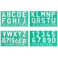 Produktbild: Linex 8550 Schriftschablonen 4-teilig, Standard, Schrifthöhe 50 mm, Groß-/Kleinb